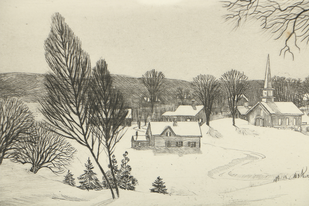 William MacLean Signed Etching on Paper "Silent Night"