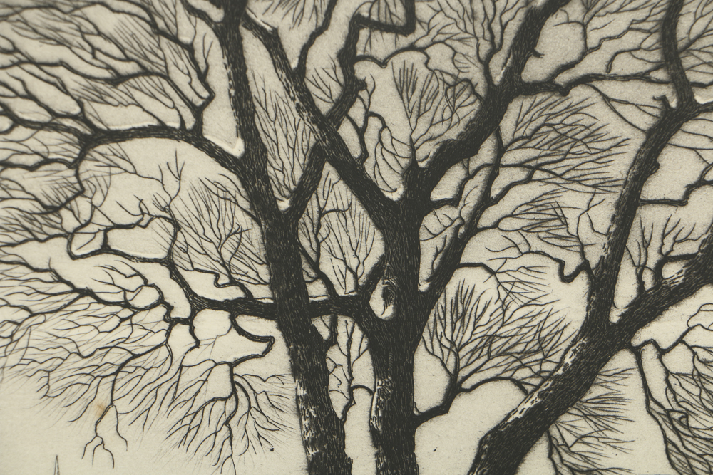 William MacLean Signed Etching on Paper "Silent Night"