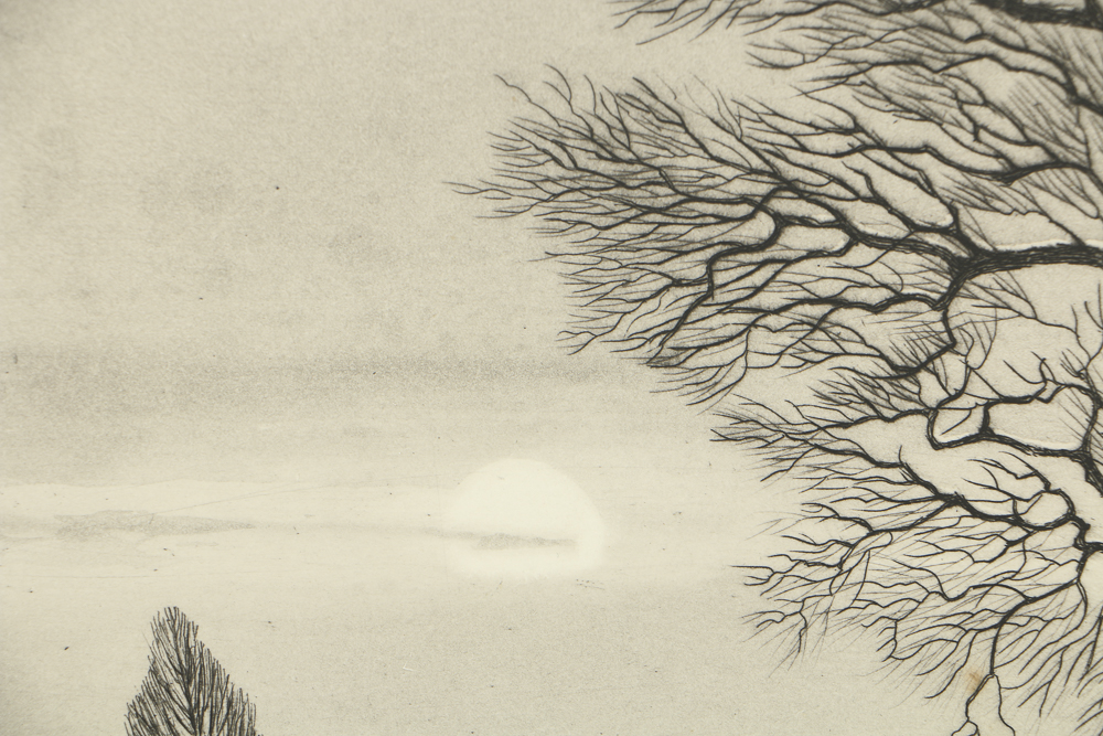 William MacLean Signed Etching on Paper "Silent Night"