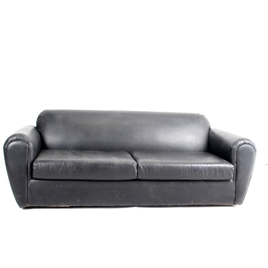 Black Cushioned Sofa