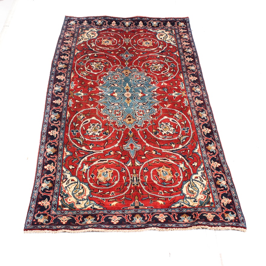 Hand-Knotted Persian Mohajeran Sarouk Area Rug