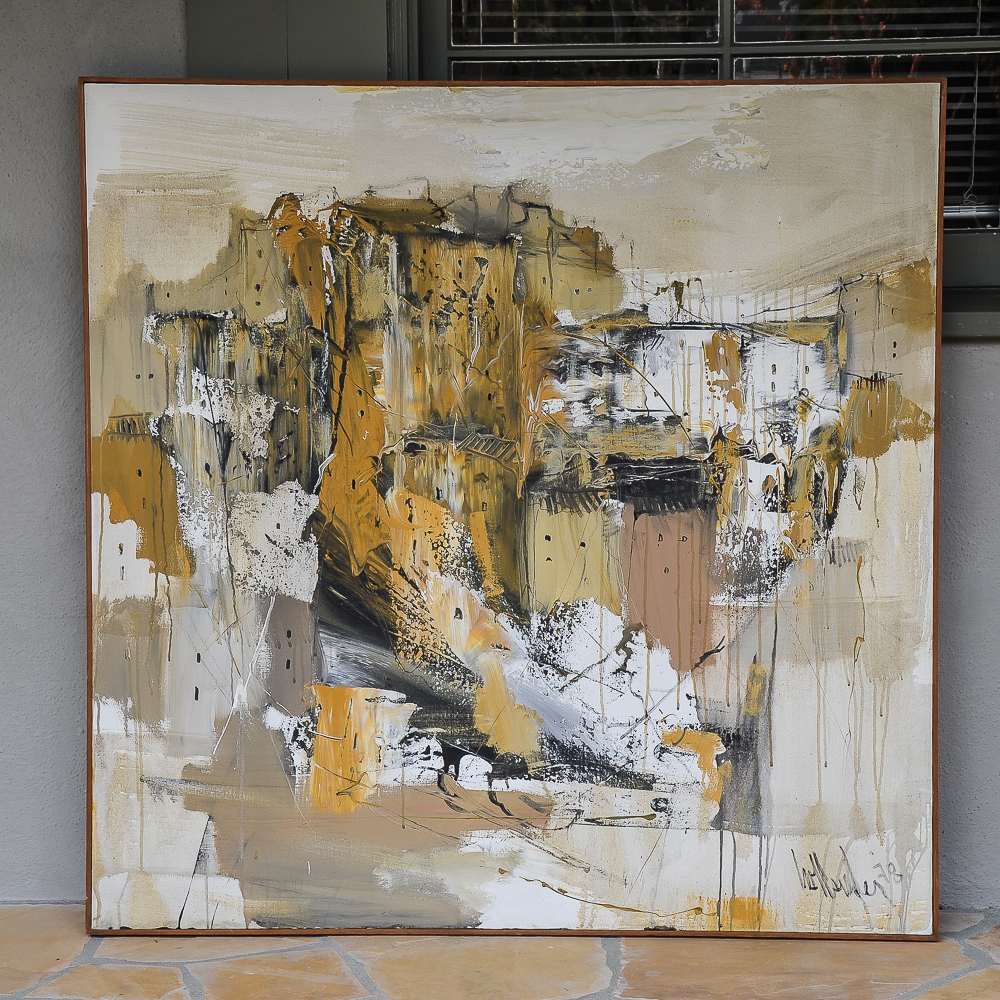 Gino Hollander 1978 Oil on Canvas Abstract Painting