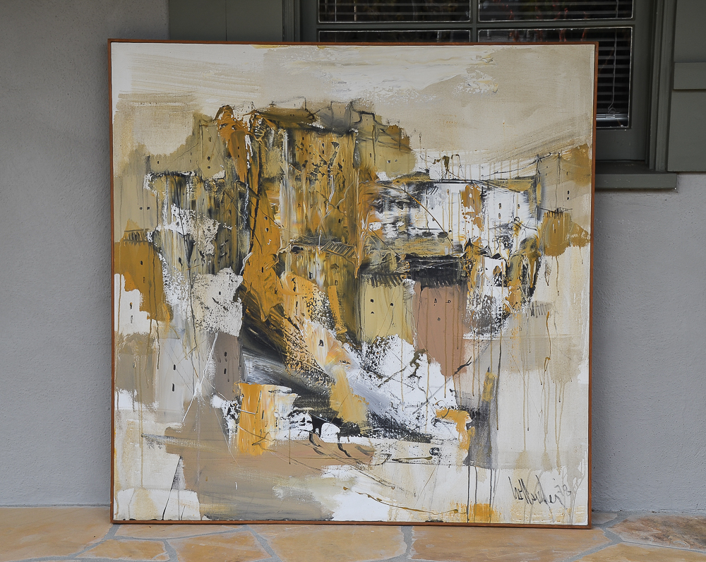 Gino Hollander 1978 Oil on Canvas Abstract Painting