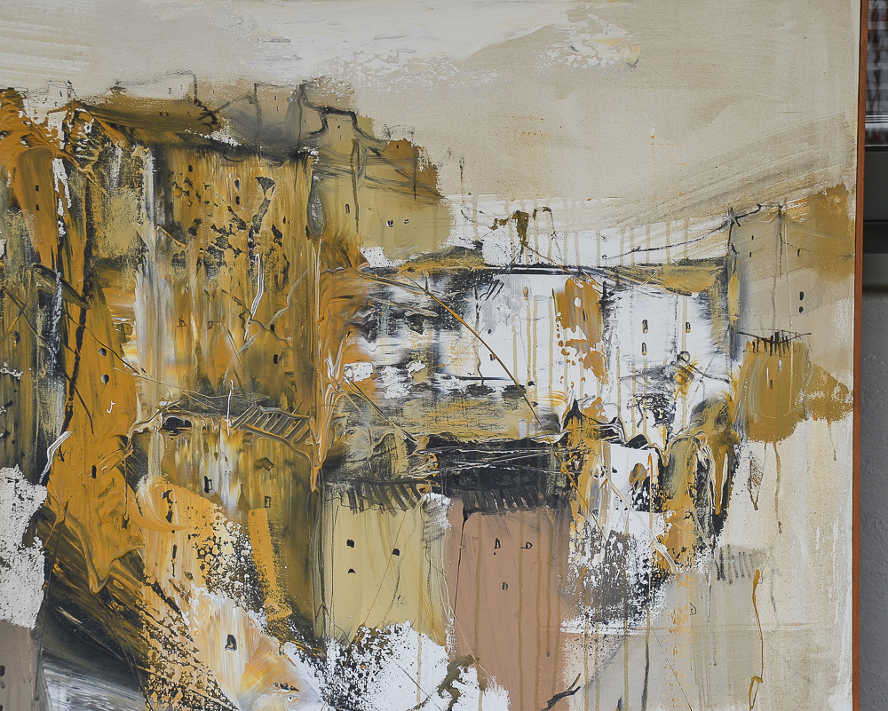 Gino Hollander 1978 Oil on Canvas Abstract Painting