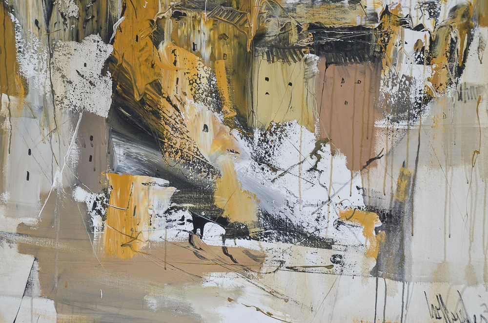 Gino Hollander 1978 Oil on Canvas Abstract Painting