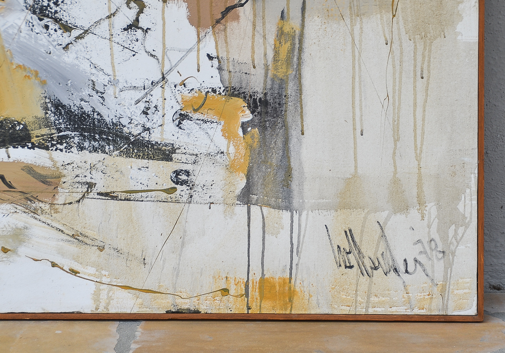 Gino Hollander 1978 Oil on Canvas Abstract Painting