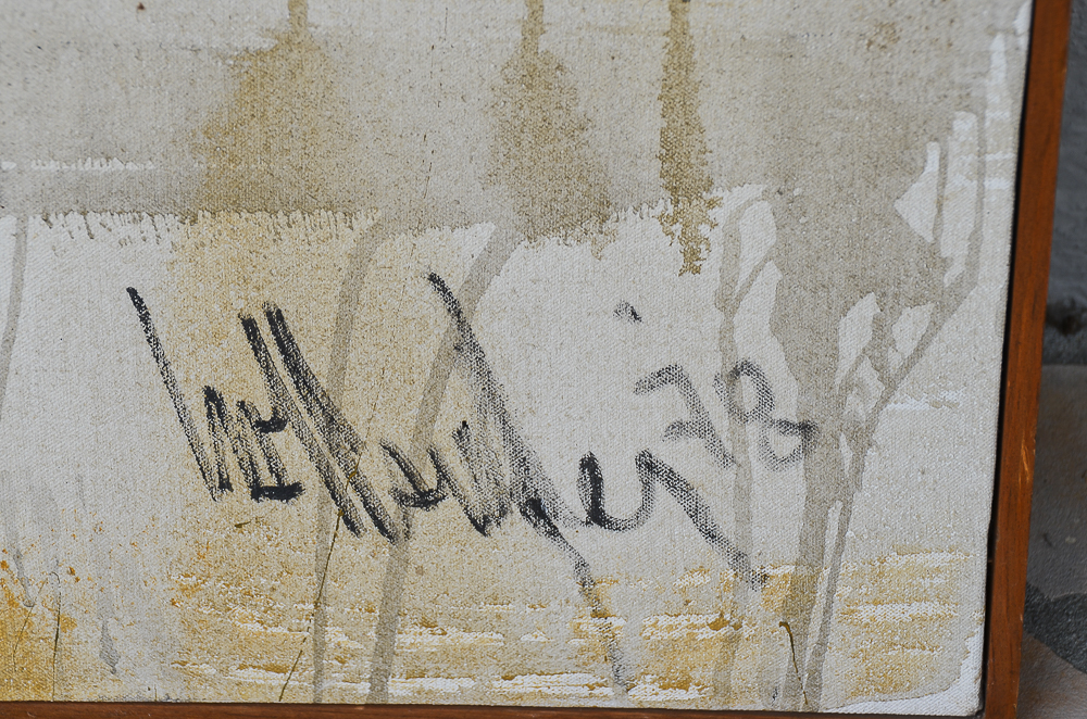 Gino Hollander 1978 Oil on Canvas Abstract Painting