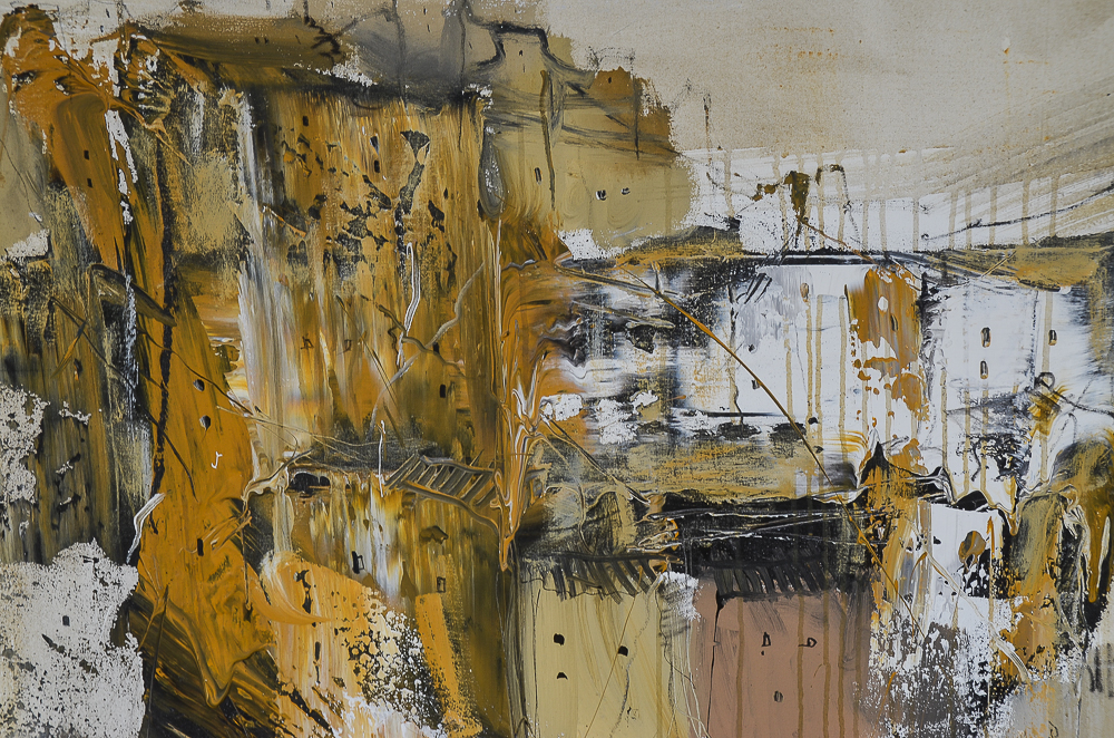 Gino Hollander 1978 Oil on Canvas Abstract Painting