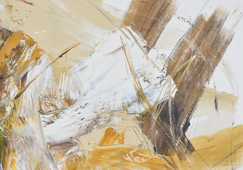 Gino Hollander 1972 Abstract Oil Painting on Canvas