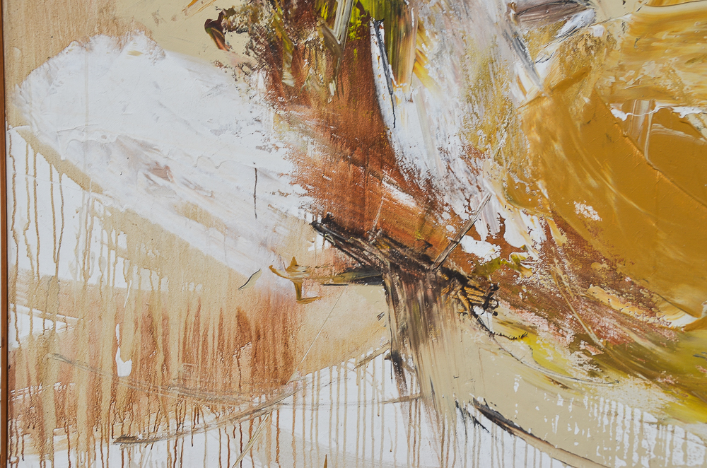 Gino Hollander 1972 Abstract Oil Painting on Canvas