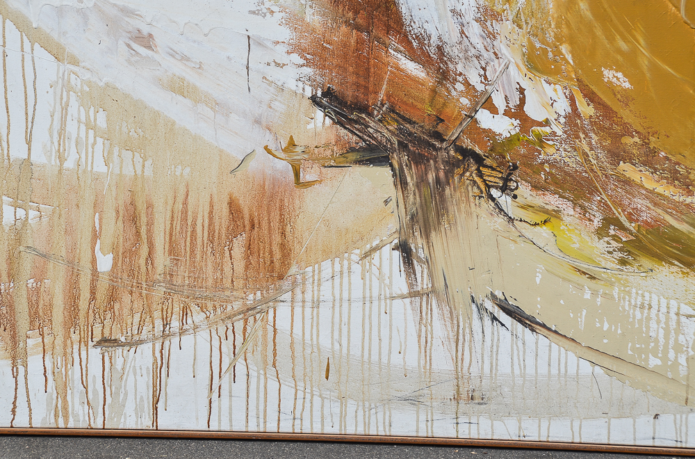 Gino Hollander 1972 Abstract Oil Painting on Canvas