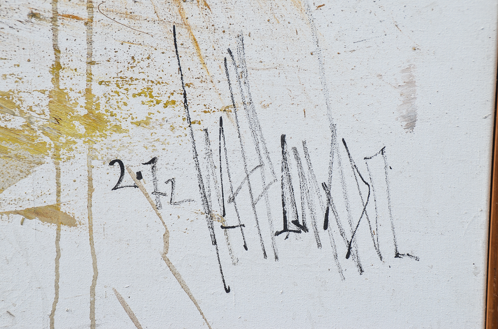 Gino Hollander 1972 Abstract Oil Painting on Canvas