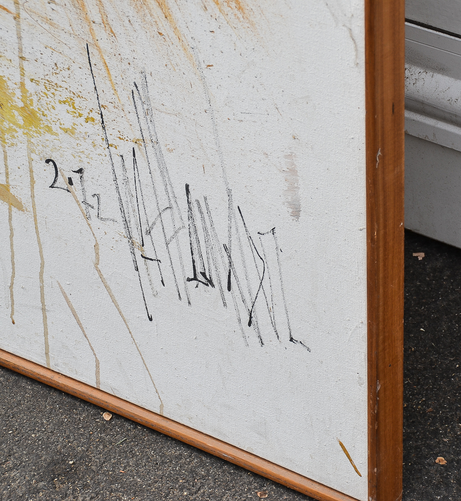 Gino Hollander 1972 Abstract Oil Painting on Canvas