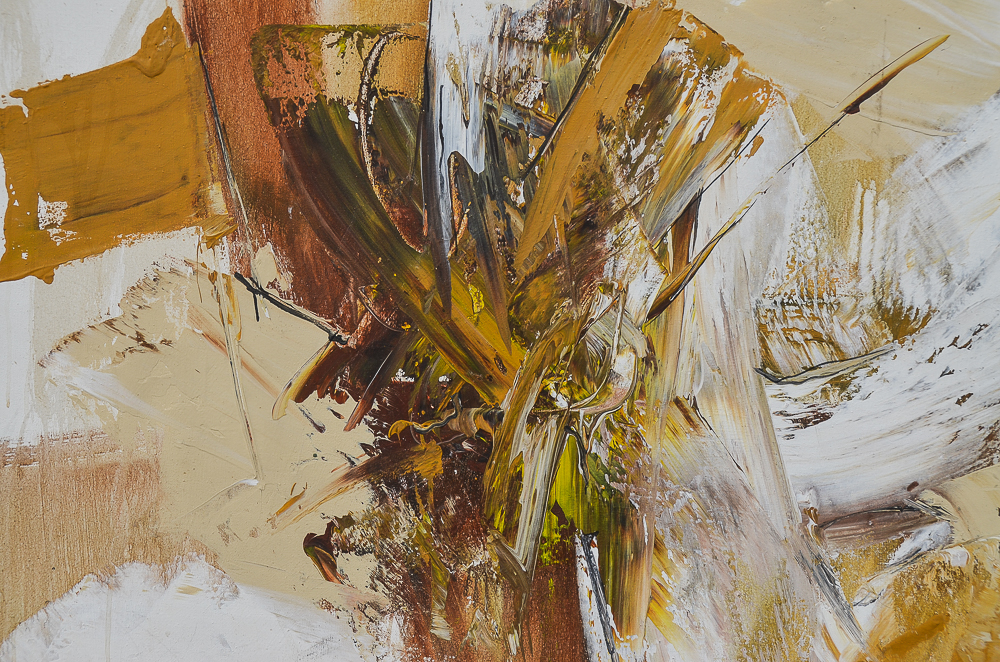 Gino Hollander 1972 Abstract Oil Painting on Canvas