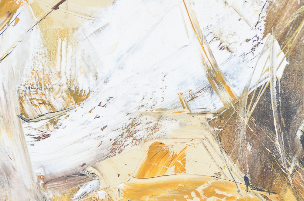 Gino Hollander 1972 Abstract Oil Painting on Canvas