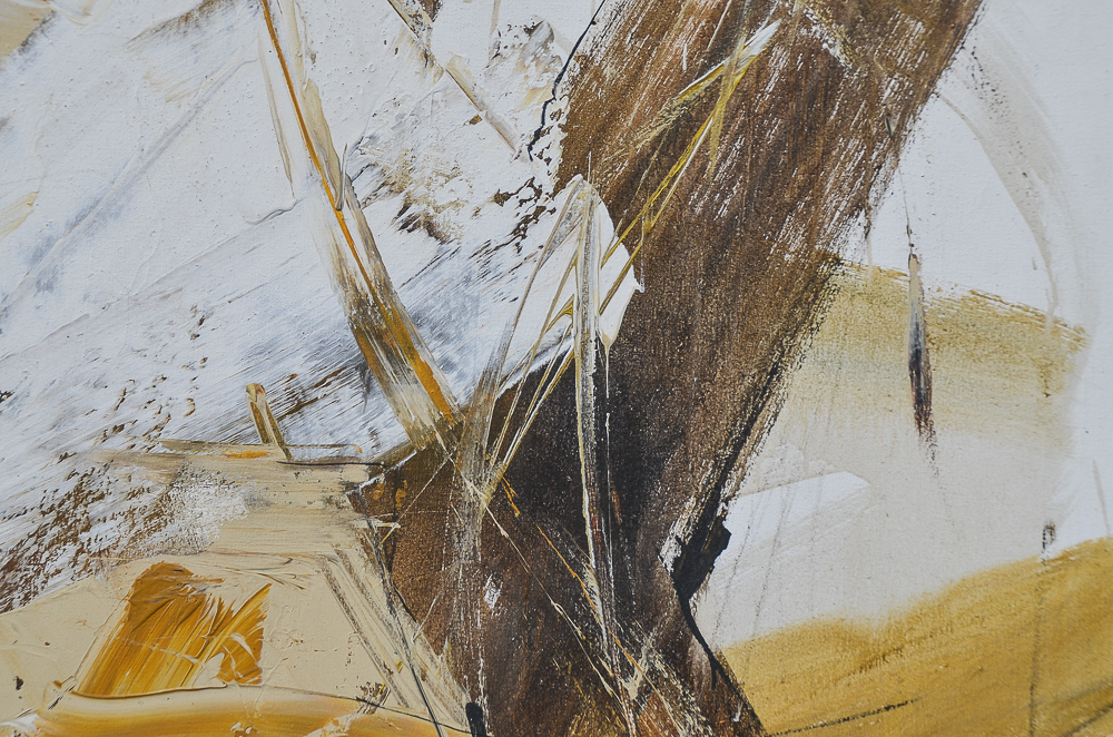 Gino Hollander 1972 Abstract Oil Painting on Canvas