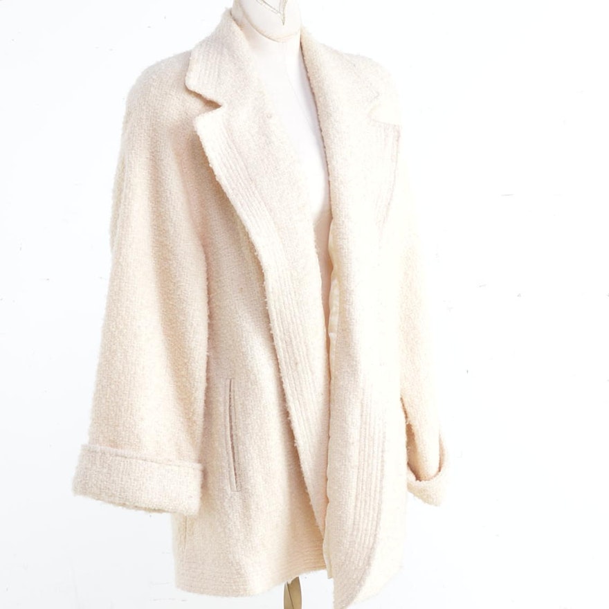 Vintage Dumas Short White Swing Coat