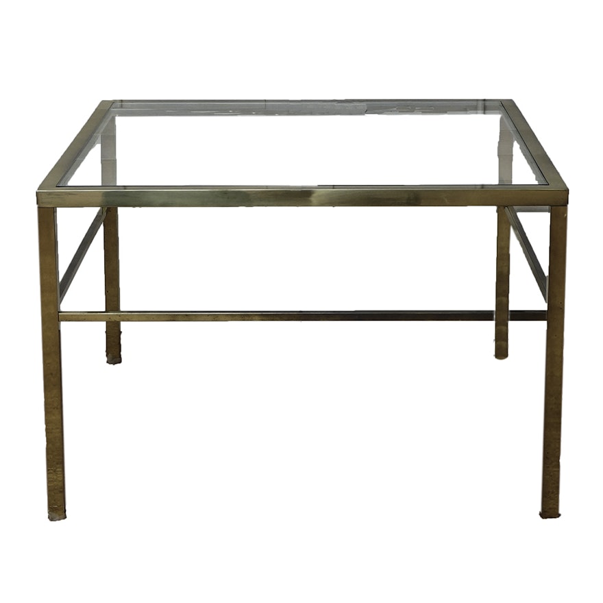 Modern Brass and Glass Side Table