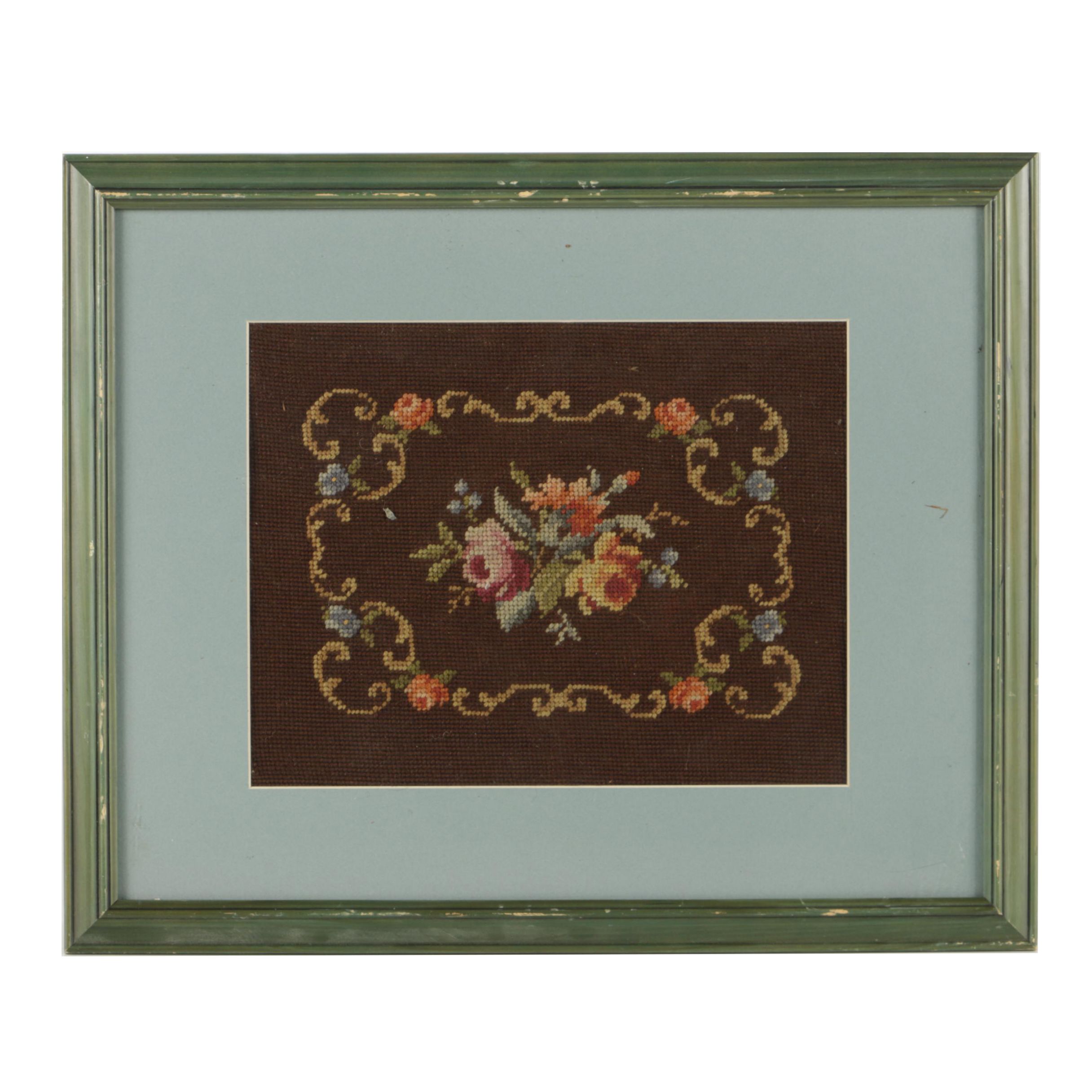 Vintage Floral Needlepoint