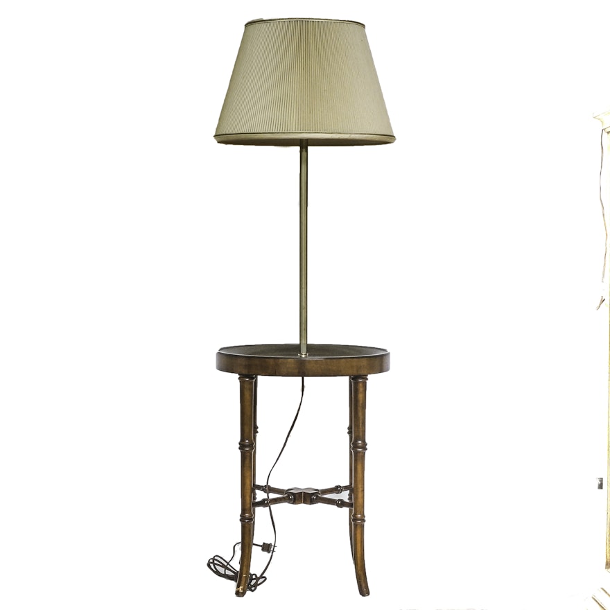 Vintage Hollywood Regency Tray Table Floor Lamp