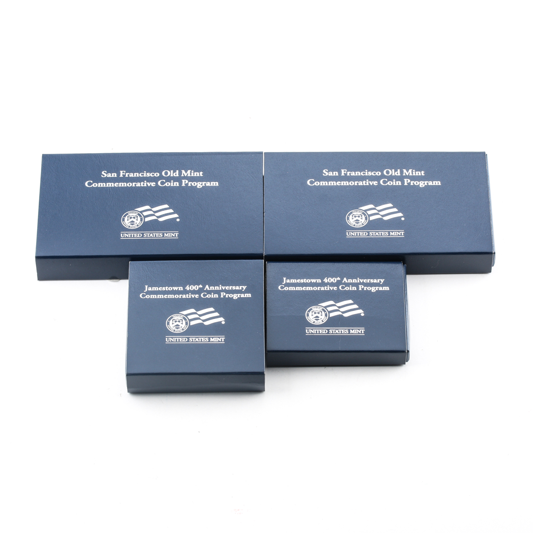 Four Modern Commemorative U.S. Silver Dollars