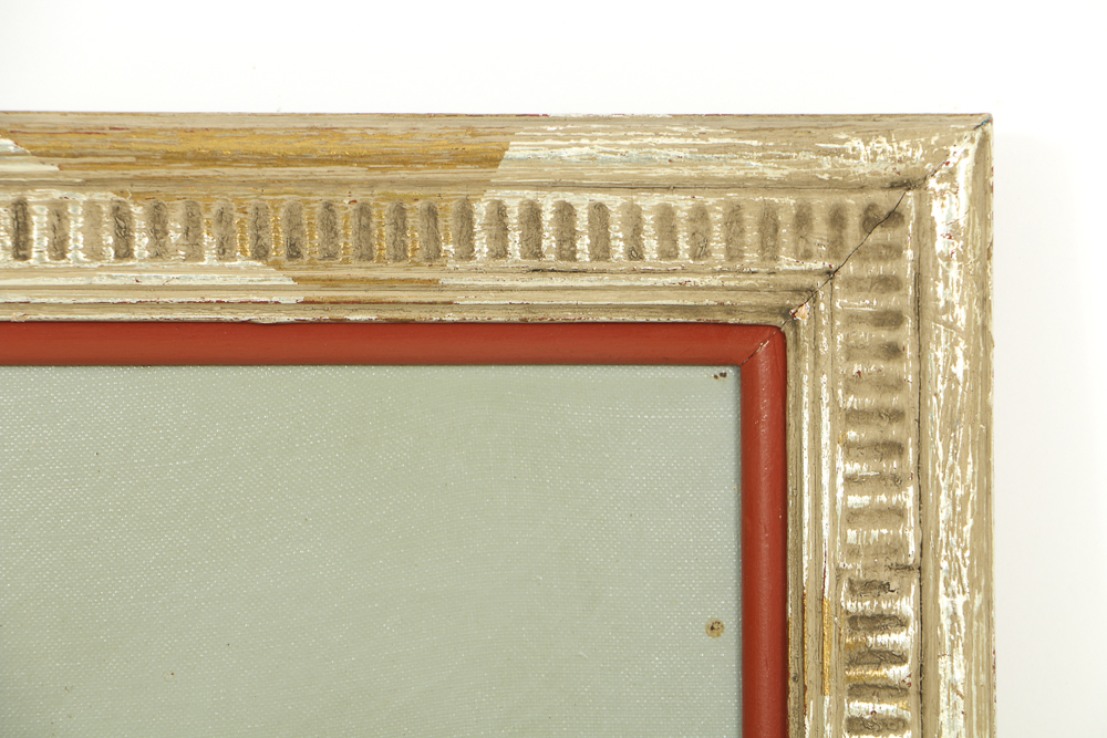 Mario D'Elia Surrealist Oil Painting on Canvas Figures at a Table