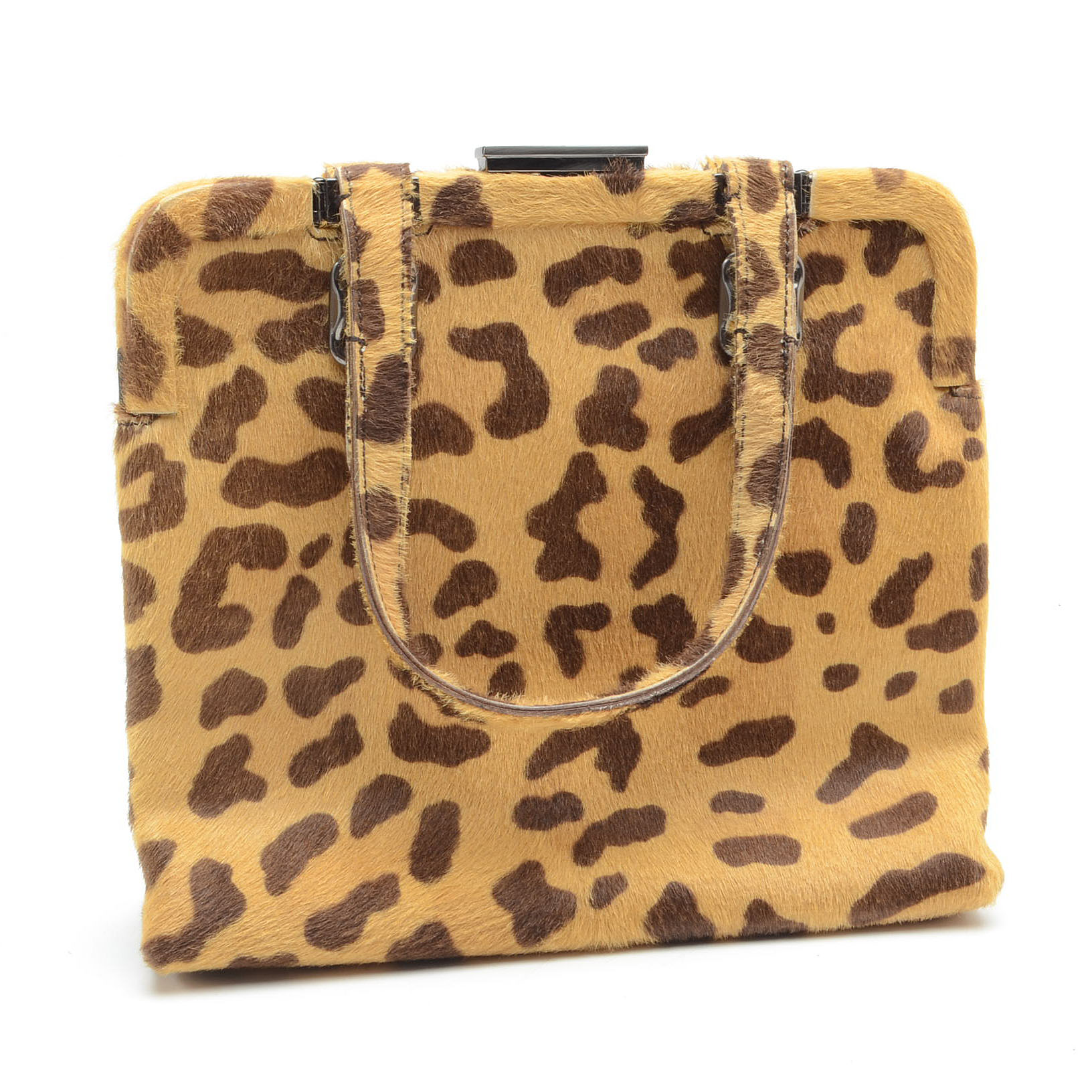 Prada Leopard Print Calfhair Handbag
