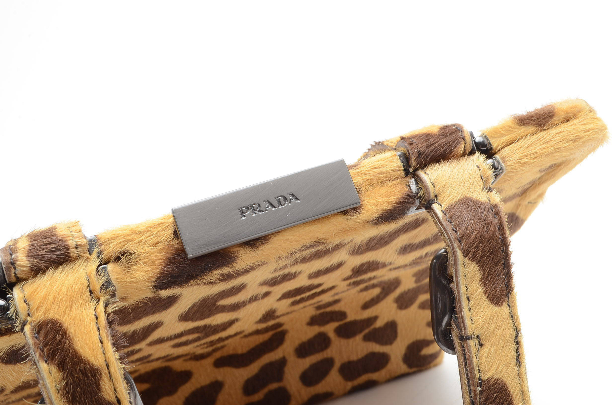 Prada Leopard Print Calfhair Handbag