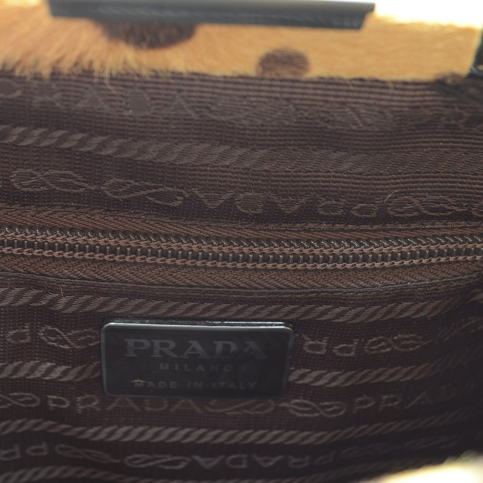 Prada Leopard Print Calfhair Handbag