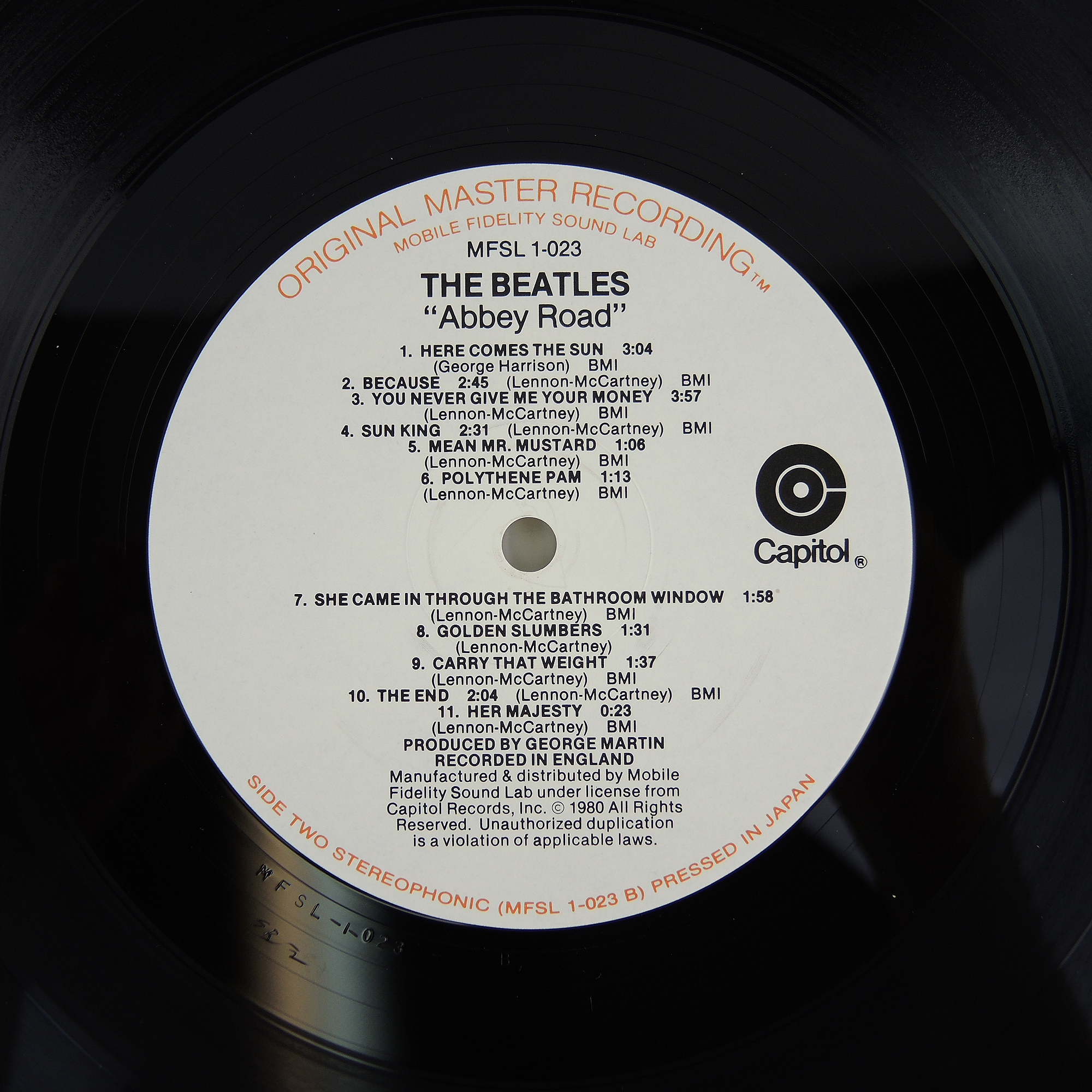 The Beatles "Abbey Road" Original Master Recording LP