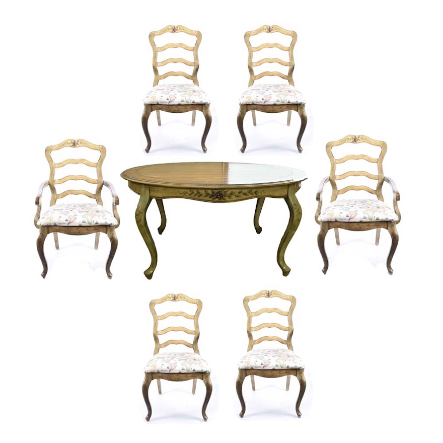 French Provincial Style Dining Table and Chairs