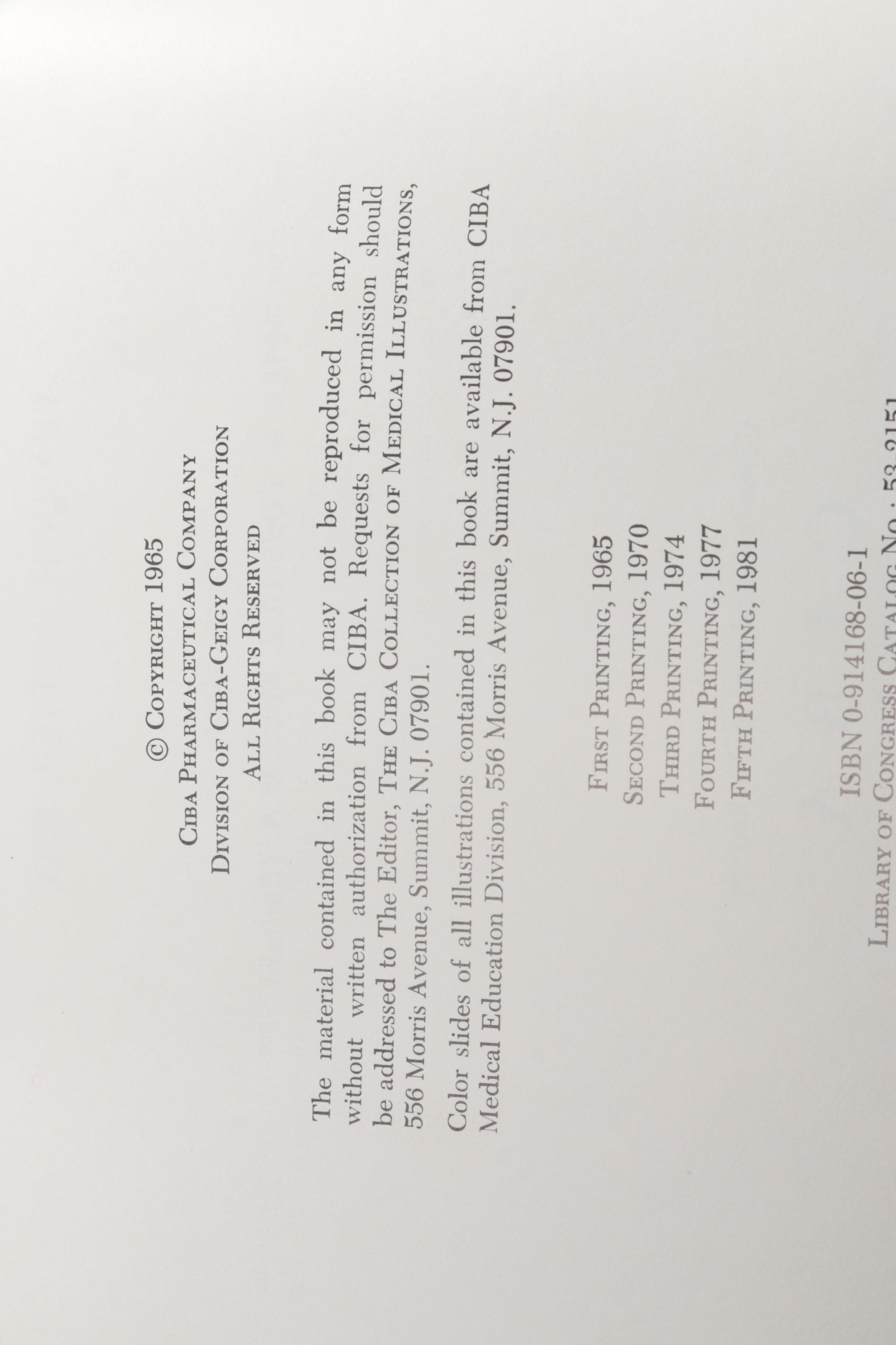 1983 Six-Volumes "The Ciba Collection of Medical Illustrations" Books