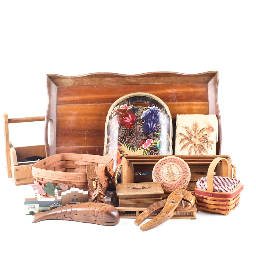 Decorative Baskets and Woodenware Including Longaberger
