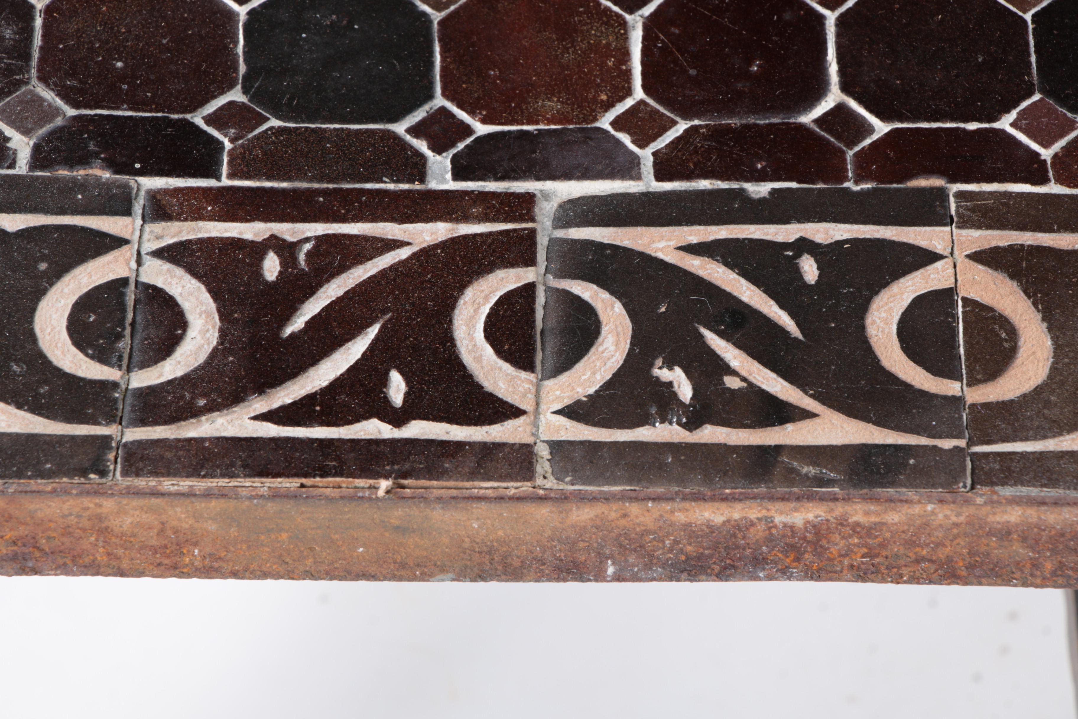 Wrought Iron Patio Table with Ceramic Tile Top