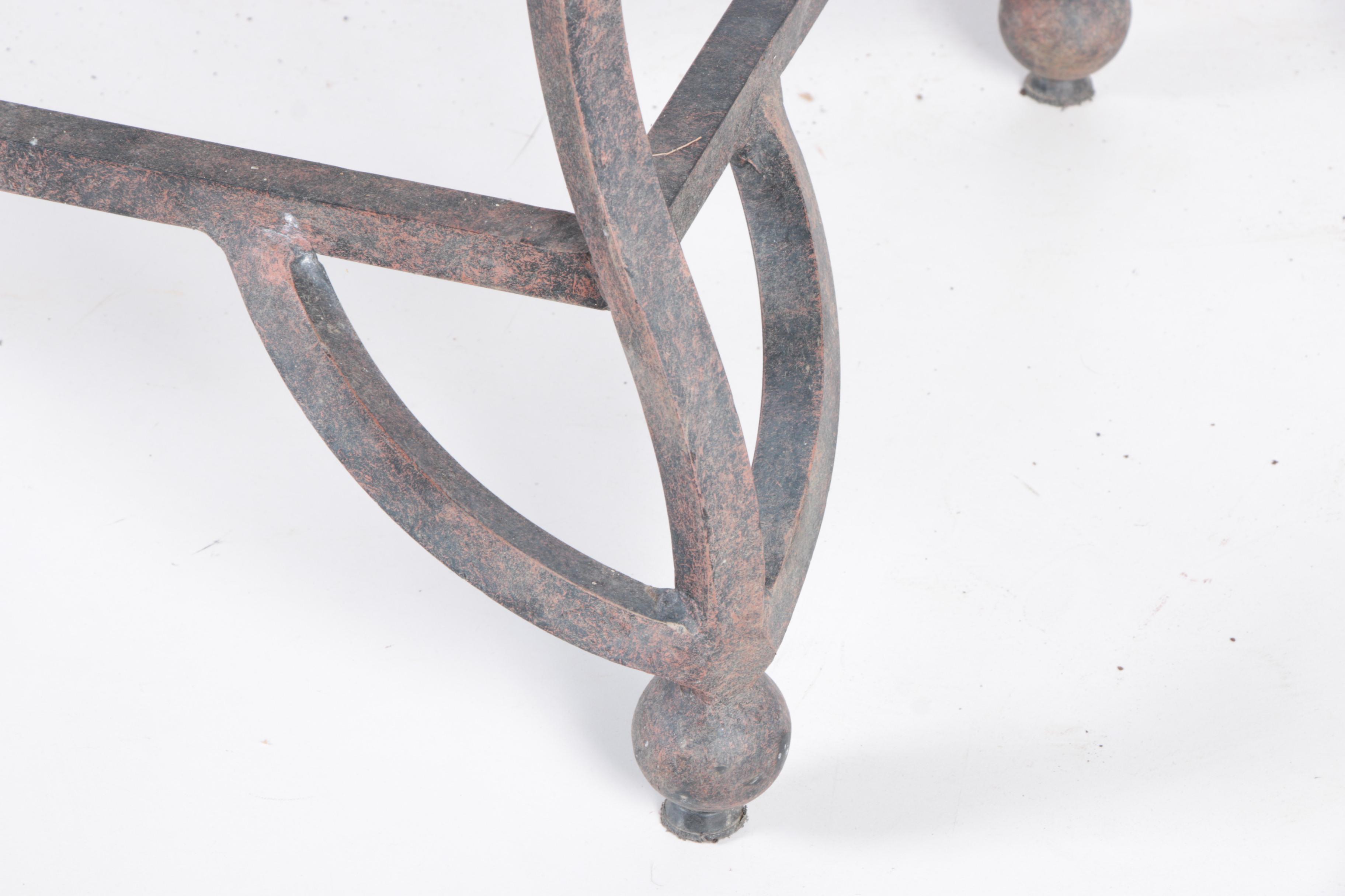 Wrought Iron Patio Table with Ceramic Tile Top