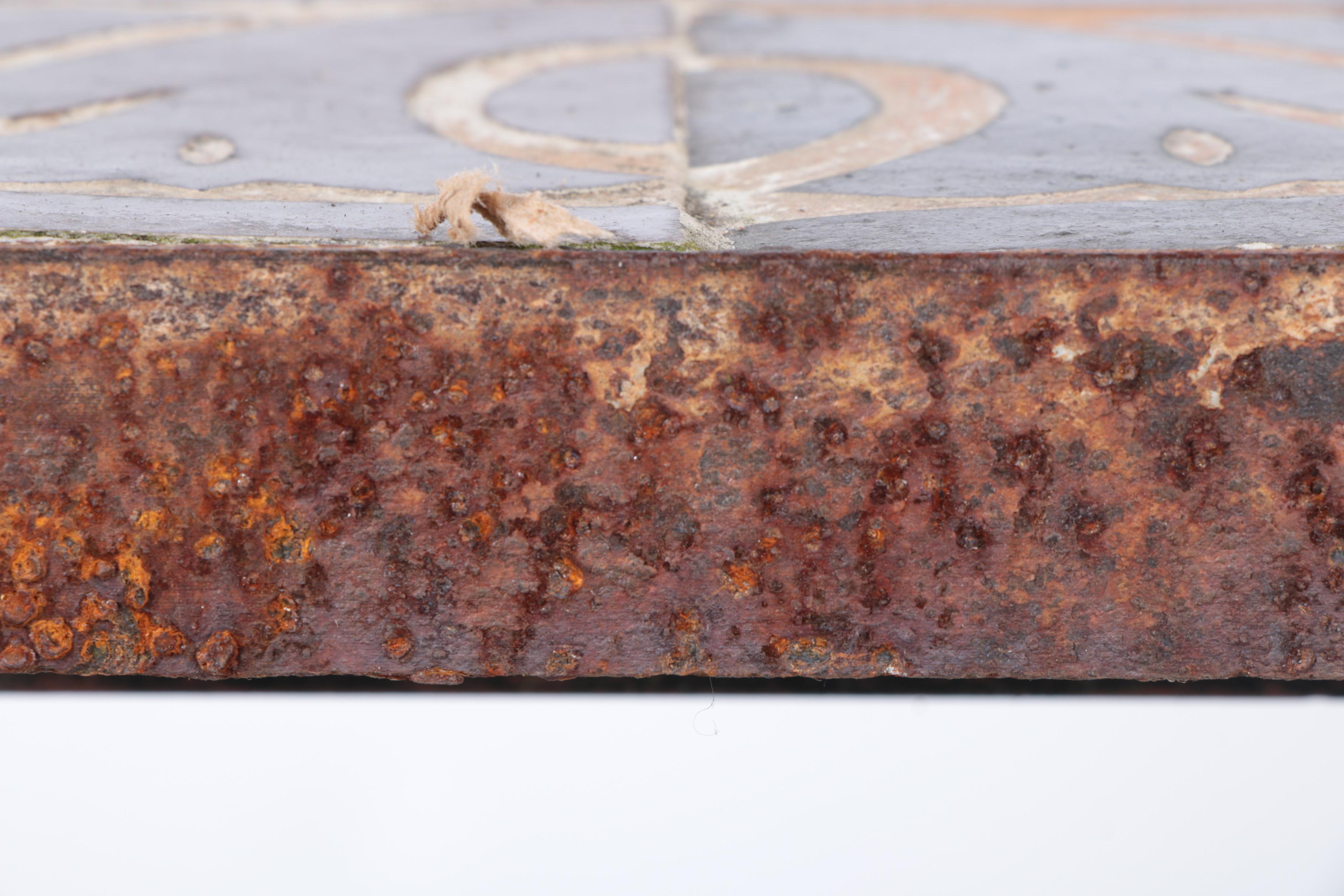 Wrought Iron Patio Table with Ceramic Tile Top