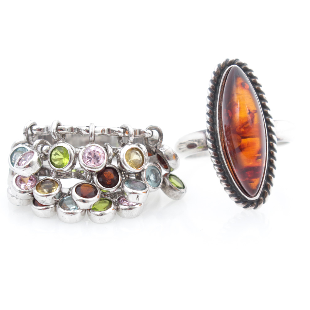 Pair of Sterling Silver Rings