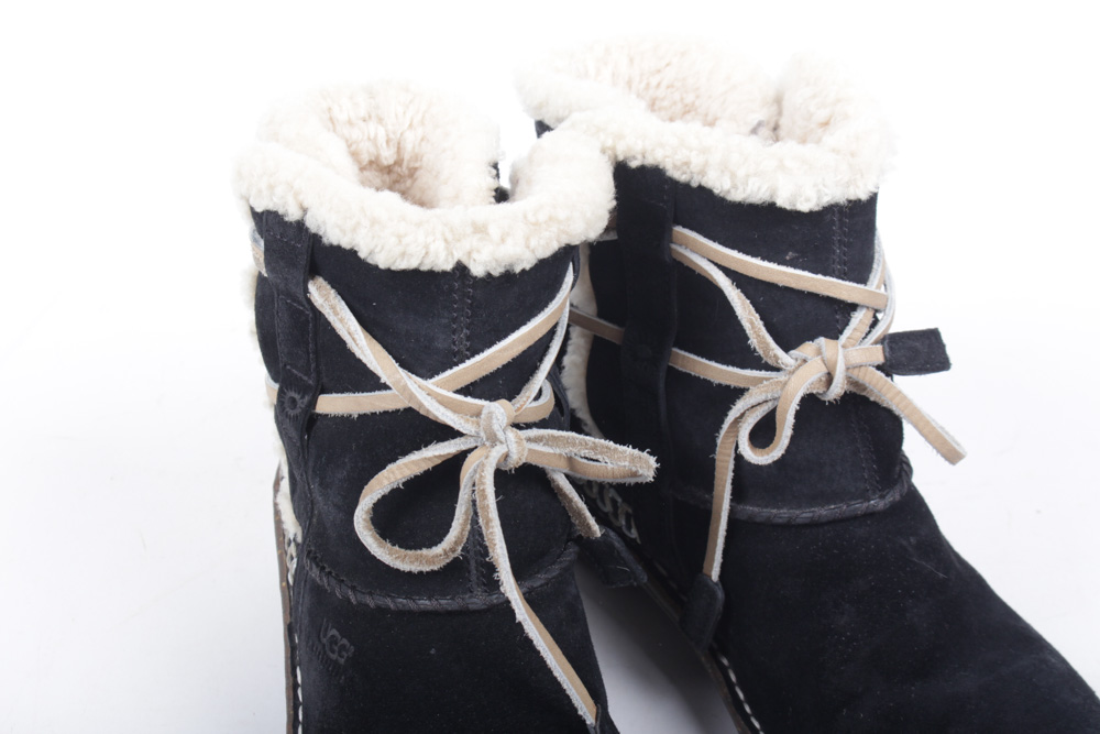 Ugg Australia "Cove" Black Suede Ankle Boots