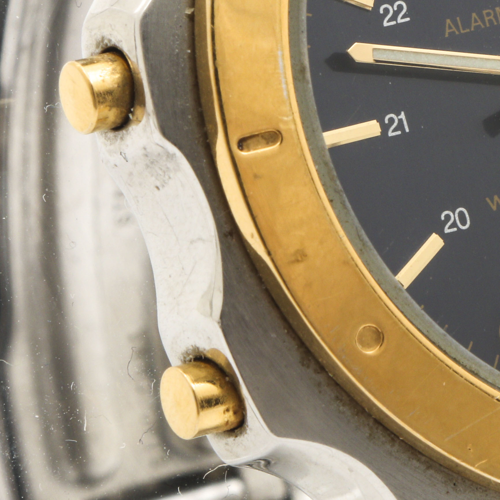 Pulsar Quartz Alarm Chronograph Gold Tone and Stainless Steel Watch