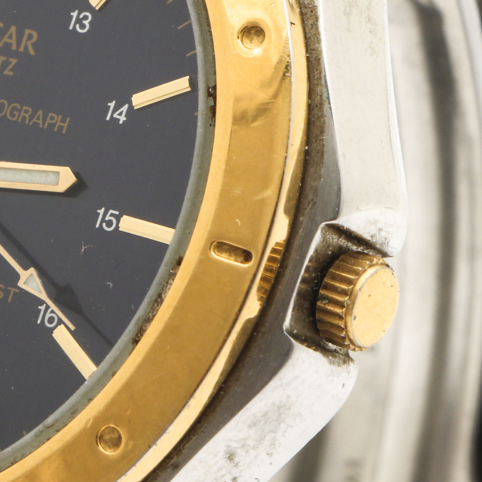 Pulsar Quartz Alarm Chronograph Gold Tone and Stainless Steel Watch