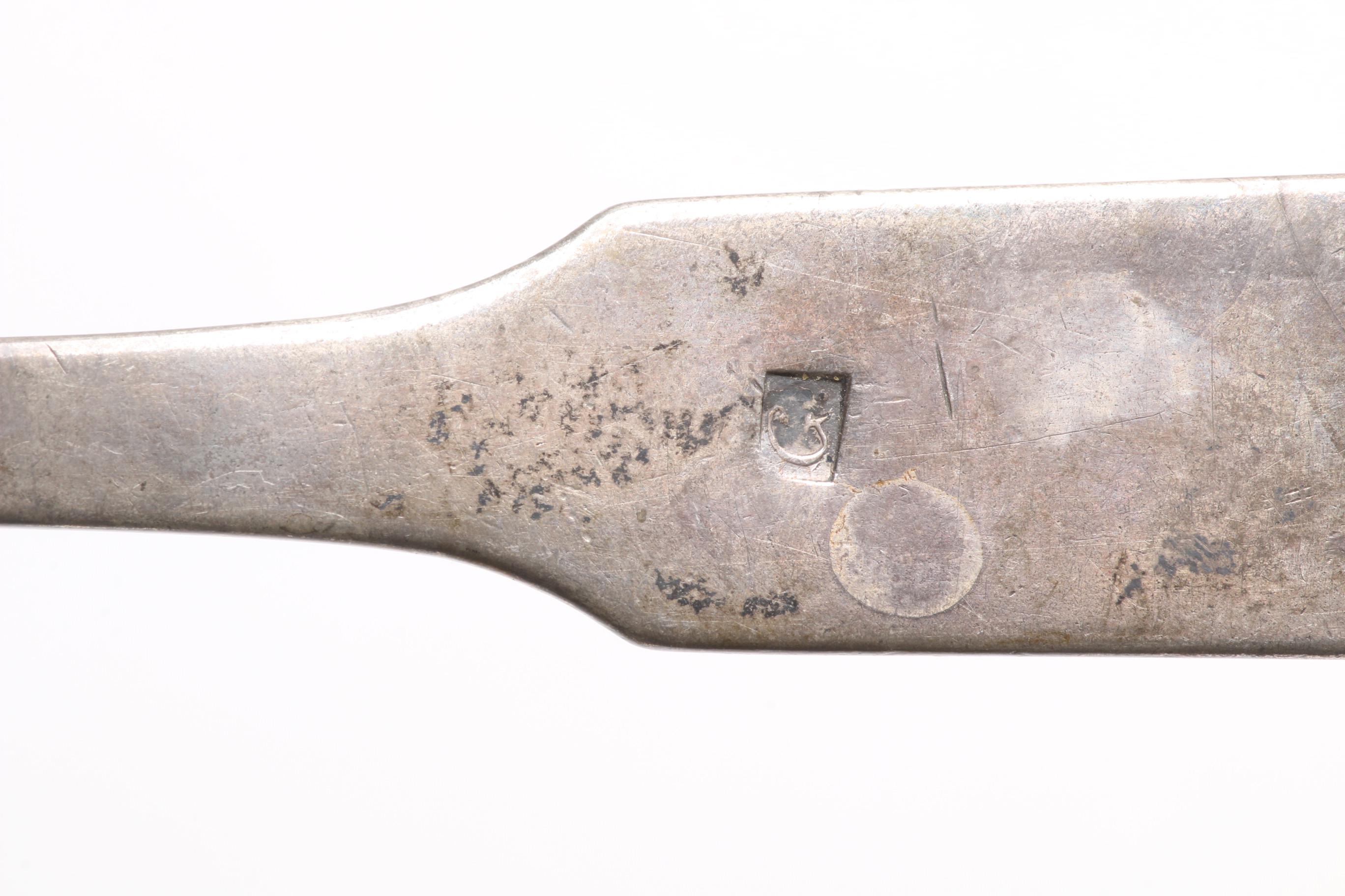 Contemporay Glass Shakers and Antique German Silver Fork and Silver Plate Spoon