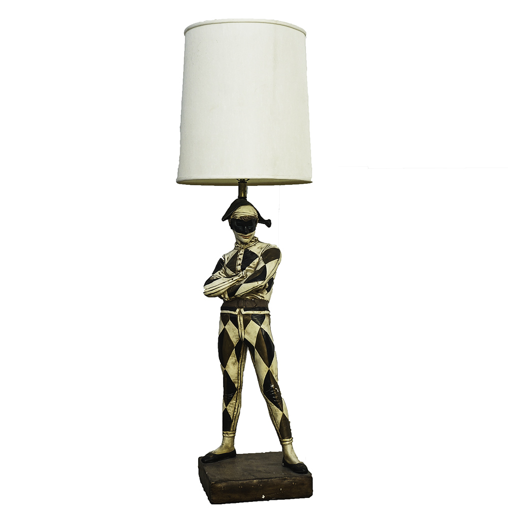 Harlequin Jester Lamp after Saint-Marceaux Sculpture
