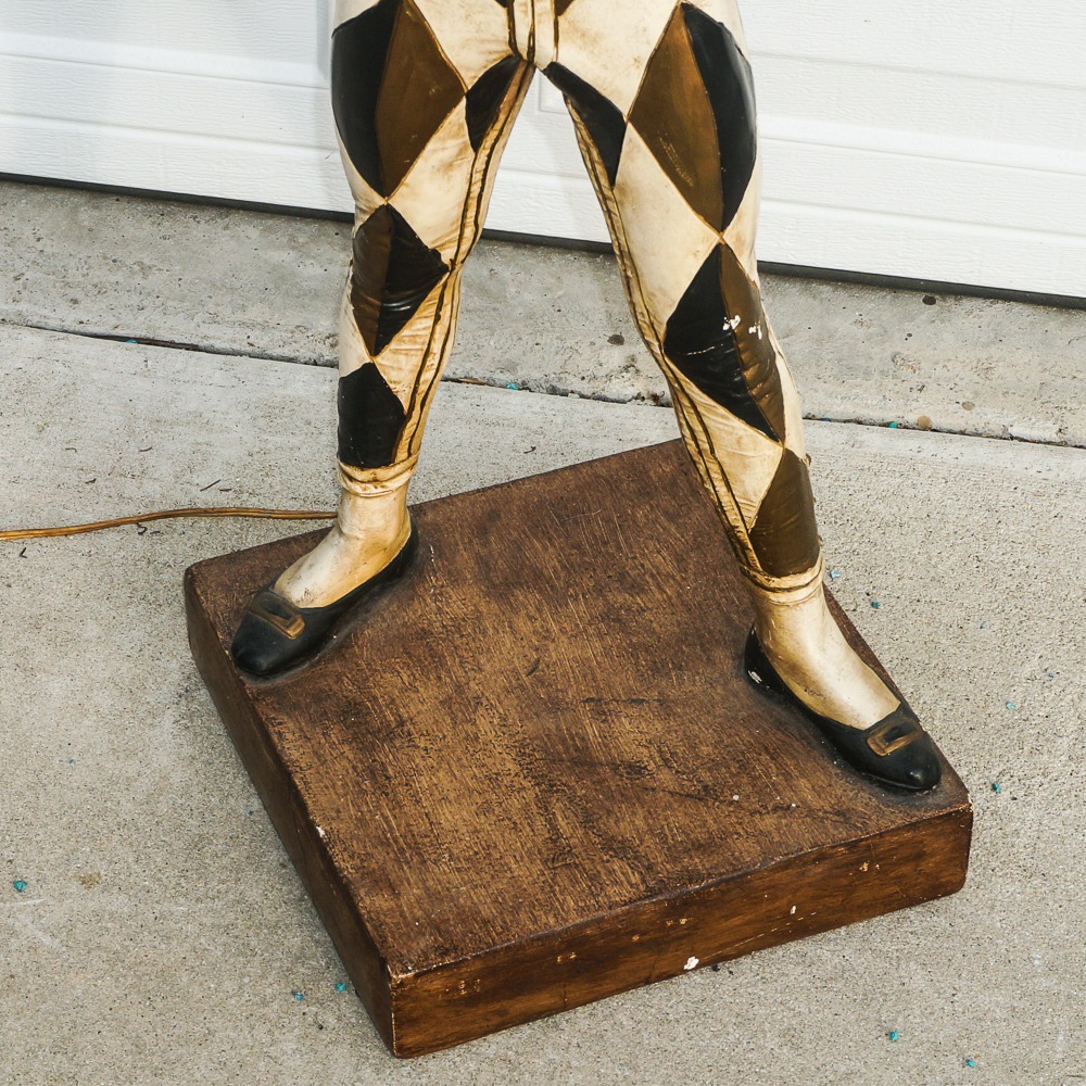 Harlequin Jester Lamp after Saint-Marceaux Sculpture