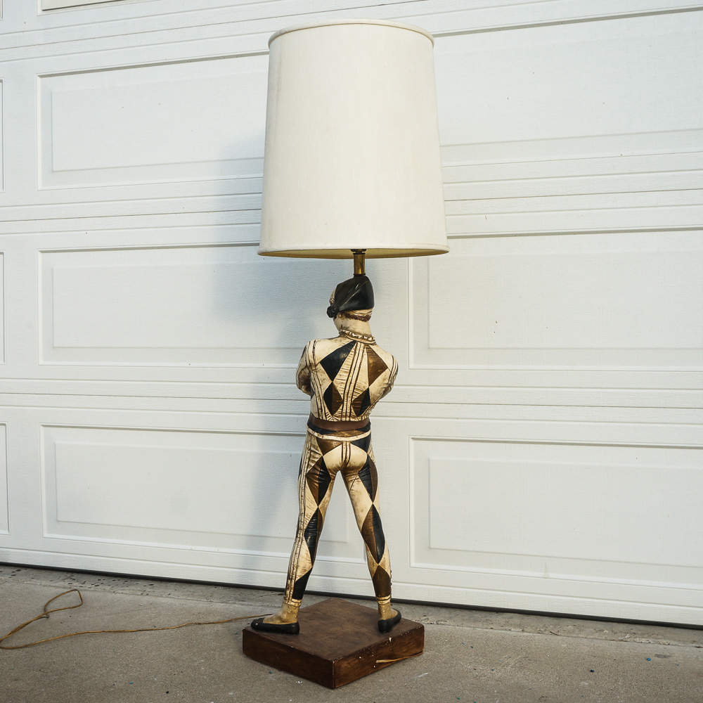 Harlequin Jester Lamp after Saint-Marceaux Sculpture