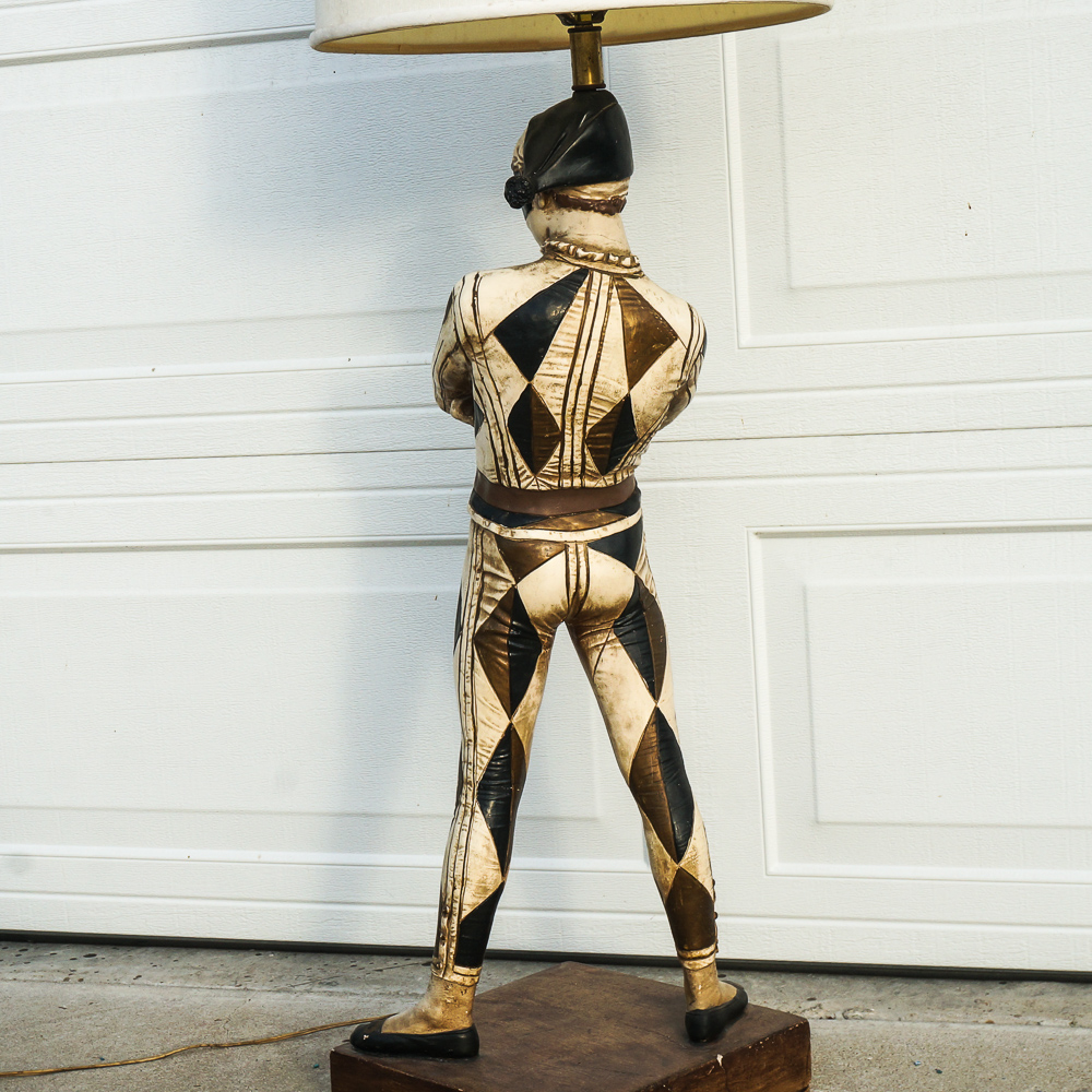 Harlequin Jester Lamp after Saint-Marceaux Sculpture