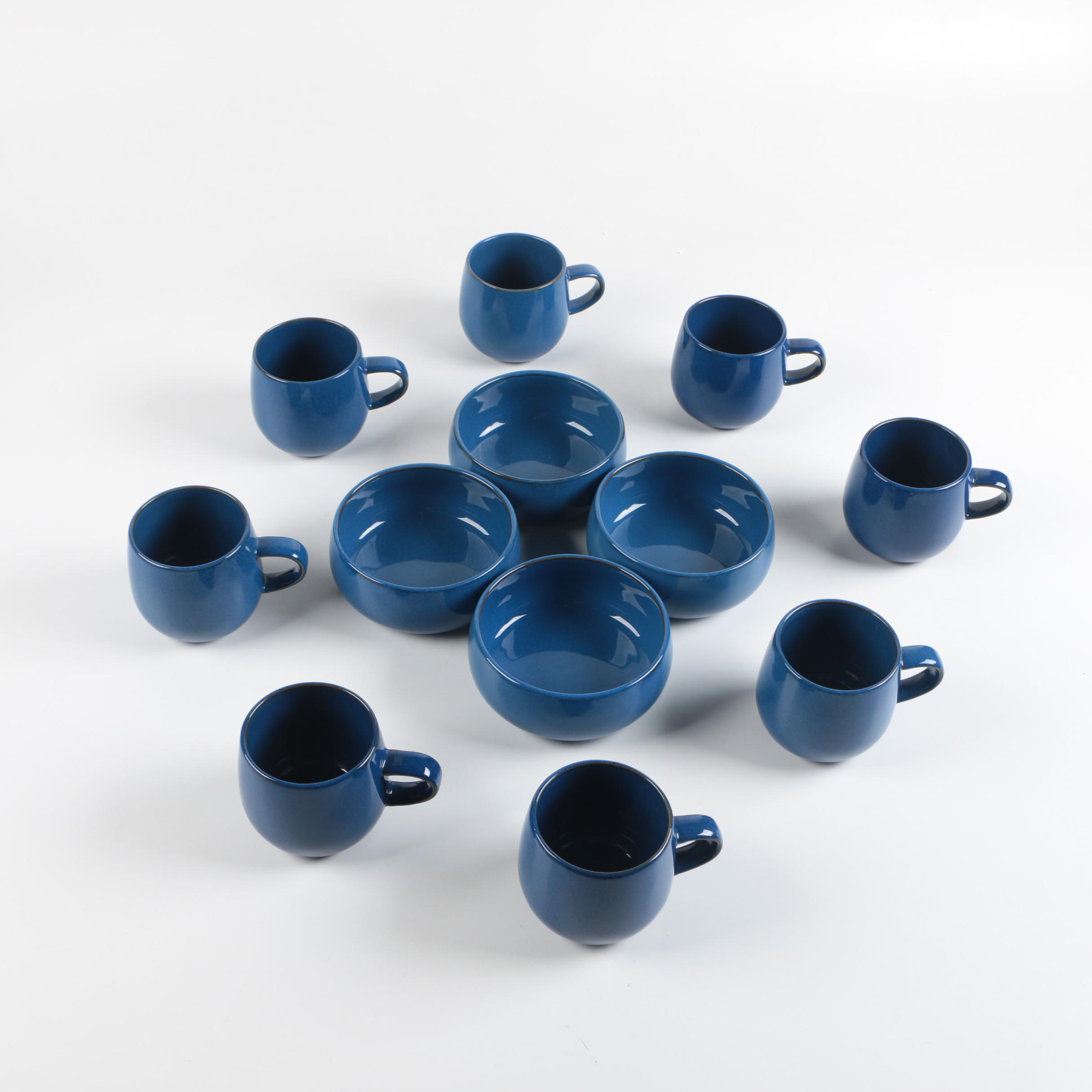 Collection of Crate & Barrel Coffee Mugs and Cereal Bowls