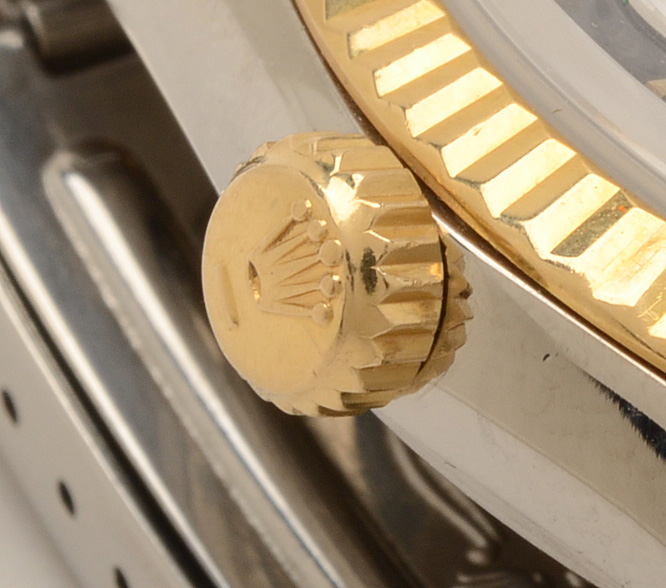 Rolex Datejust Sterling Silver 18K Yellow Gold Diamond Dial Watch