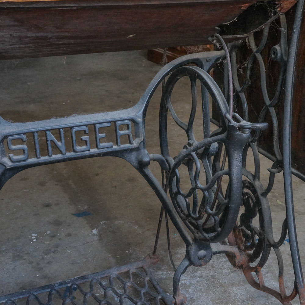 Antique Singer Sewing Machine Table