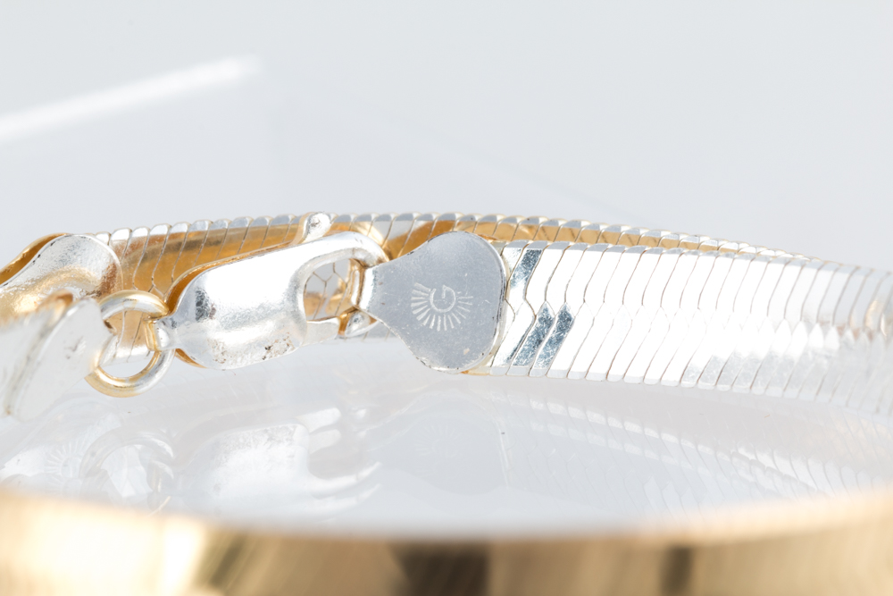 Reversible Gold Wash on Sterling Silver Chain Bracelets