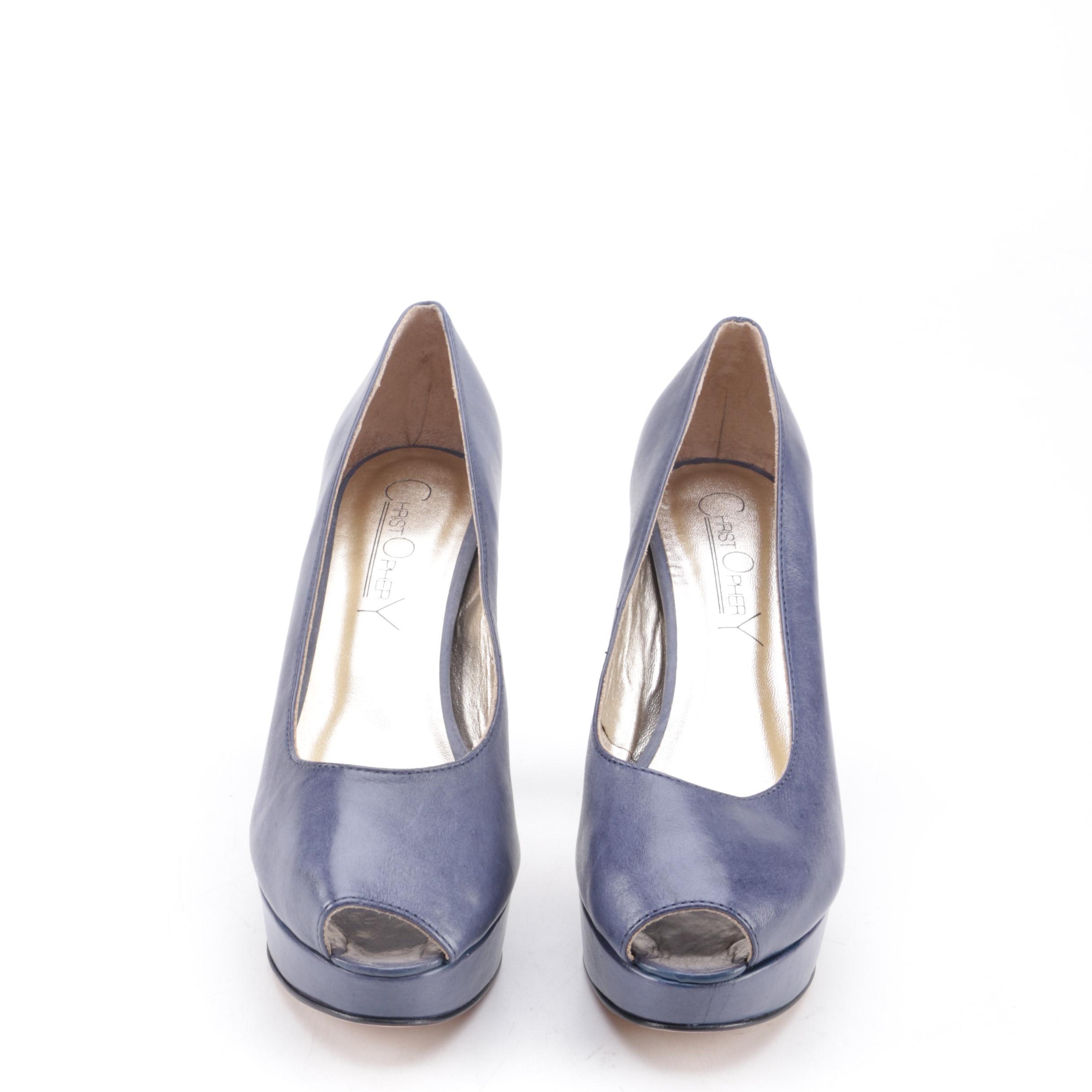 Christopher Coy Collection Prototype Peep-Toe Dual-Heel Stilettos